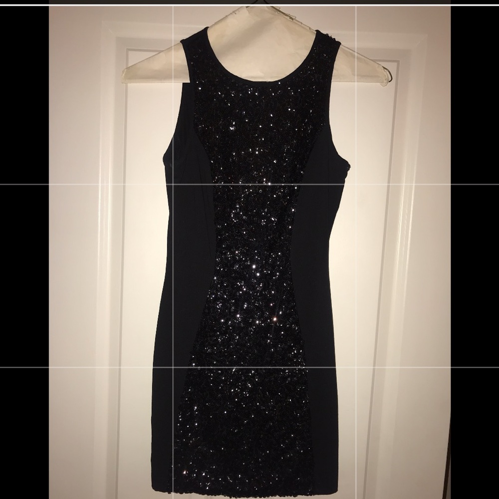 Sparkly, black mini dress!
